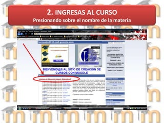 2. INGRESAS AL CURSOPresionando sobre el nombre de la materia 