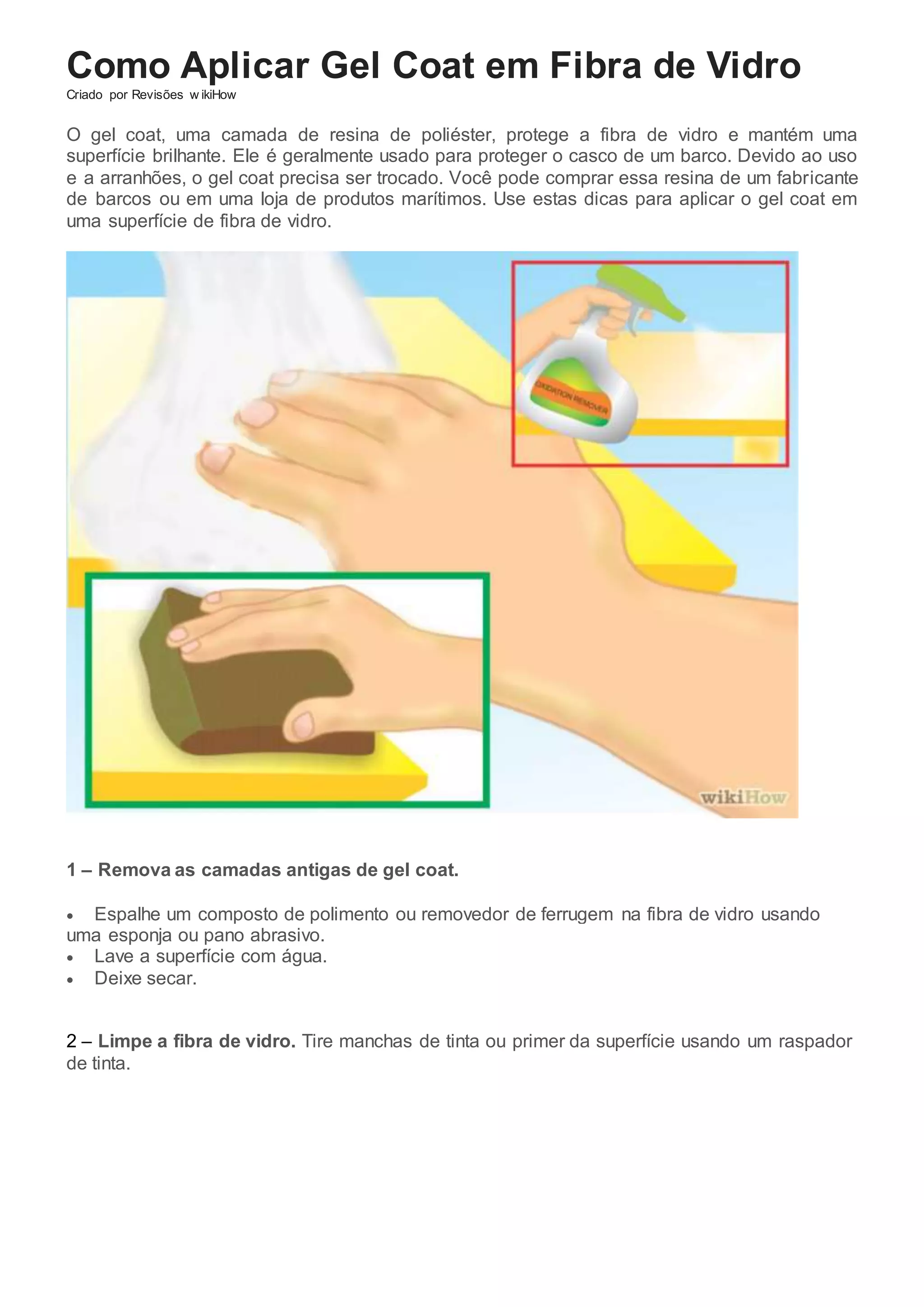 Como aplicar gel coat em fibra de vidro | PDF