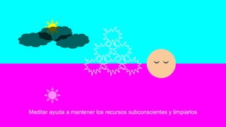 Meditar ayuda a mantener los recursos subconscientes y limpiarlos
 
