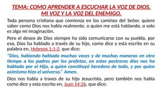 COMO APRENDER A ESCUCHAR LA VOZ DE DIOS - JUEVES 18 OCTUBRE 2023.pptx