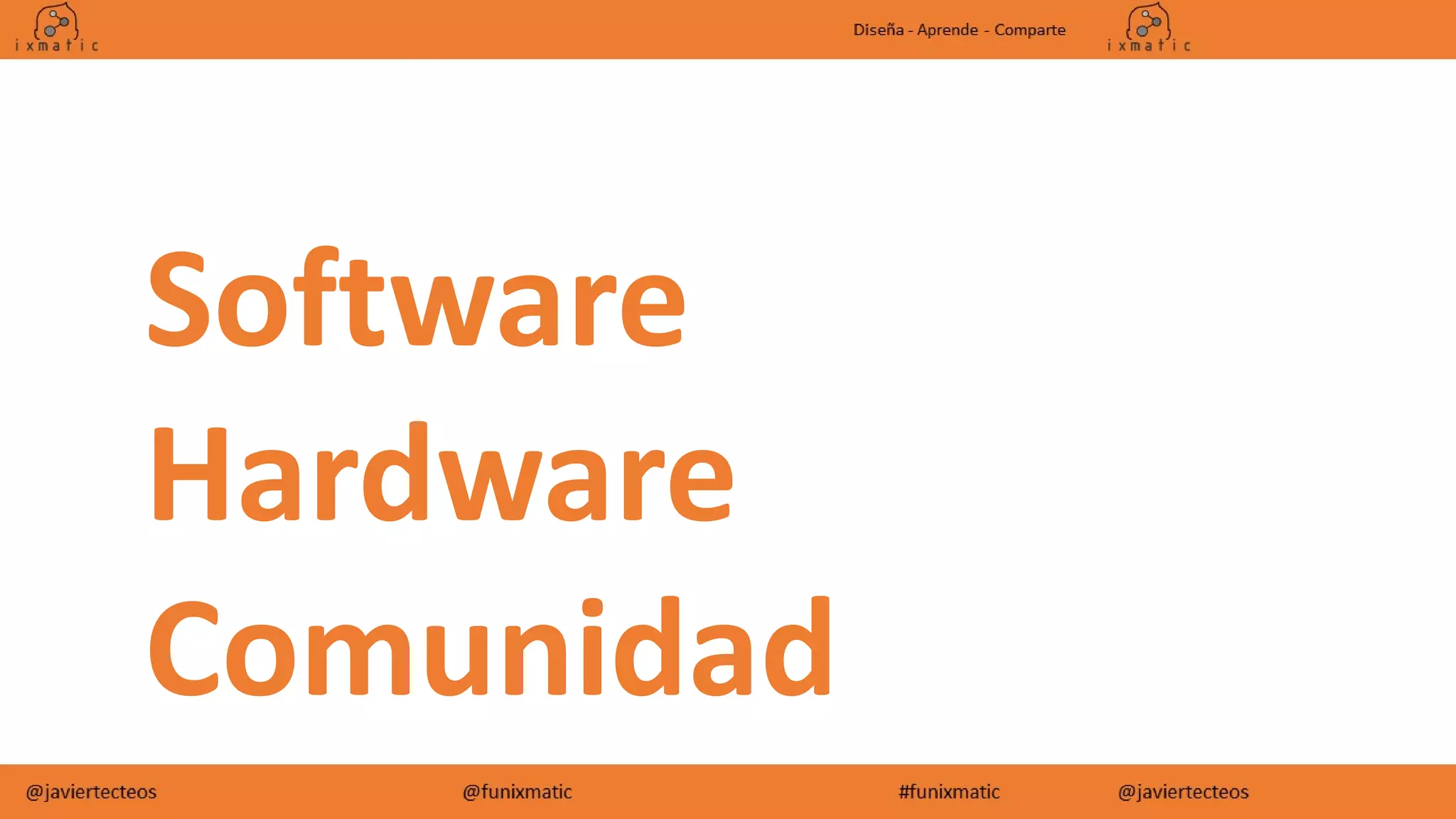 Software
Hardware
Comunidad
 