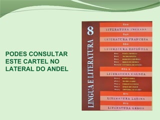 PODES CONSULTAR
ESTE CARTEL NO
LATERAL DO ANDEL
 
