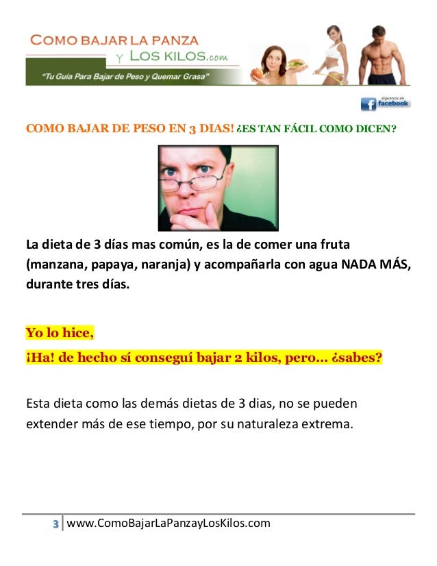 Como bajar de peso en tan solo 2 dias mas