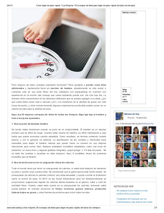 Mejores consejos para bajar de peso rapido