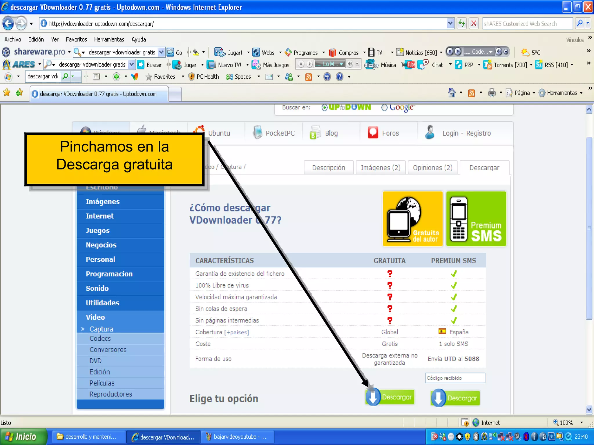 Pinchamos en la Descarga gratuita 