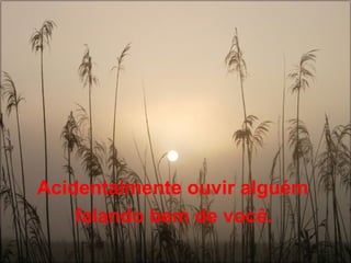 Acidentalmente ouvir alguém
    falando bem de você.
 
