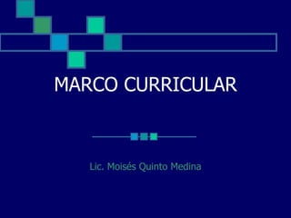 MARCO CURRICULAR Lic. Moisés Quinto Medina 