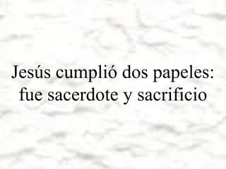 Jesús cumplió dos papeles:
fue sacerdote y sacrificio

 