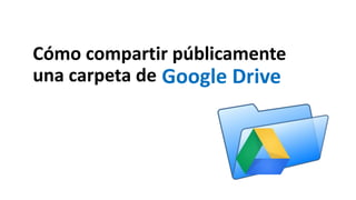 Cómo compartir públicamente
una carpeta de Google Drive
 