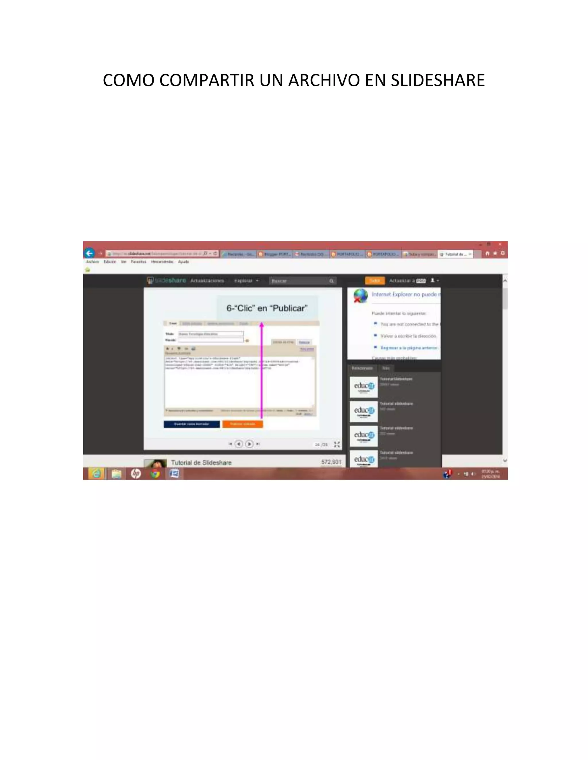 Como compartir un archivo en slideshare | DOCX