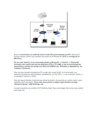 Uso Del Router Como conectar 2 routers | DOCX