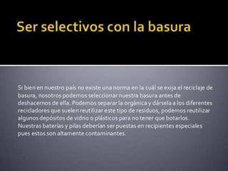 Como conservar el medio ambiente