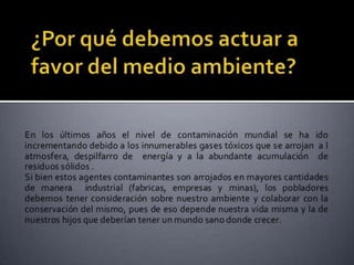 Como conservar el medio ambiente