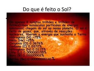 Como é constituido o sol | PPT