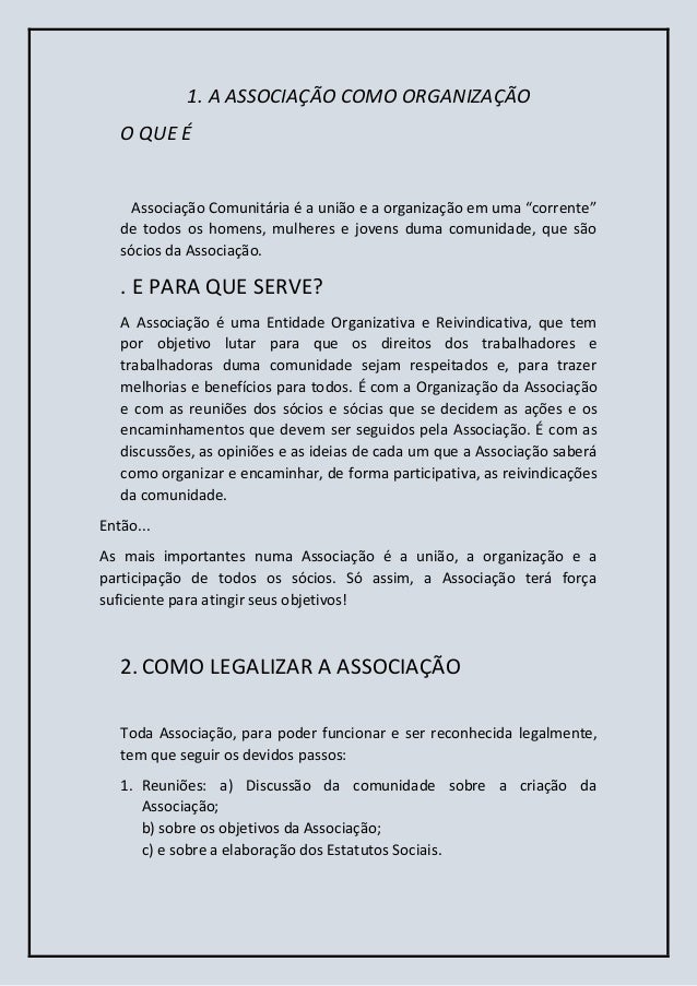 Como Constituir uma Associação. Passo a Passo