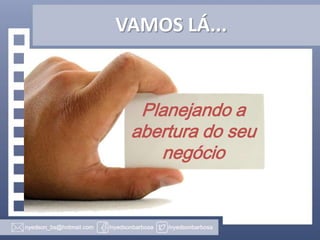 VAMOS LÁ...

Planejando a
abertura do seu
negócio

 