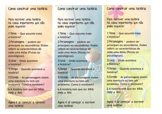 Como construir uma história