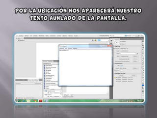 Como crear texto con action script