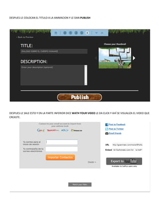 COMO CREAR UNA ANIMACION EN GOANIMATE