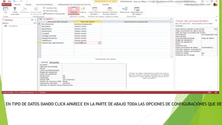 EN TIPO DE DATOS DANDO CLICK APARECE EN LA PARTE DE ABAJO TODA LAS OPCIONES DE CONFIGURACIONES QUE DES
 