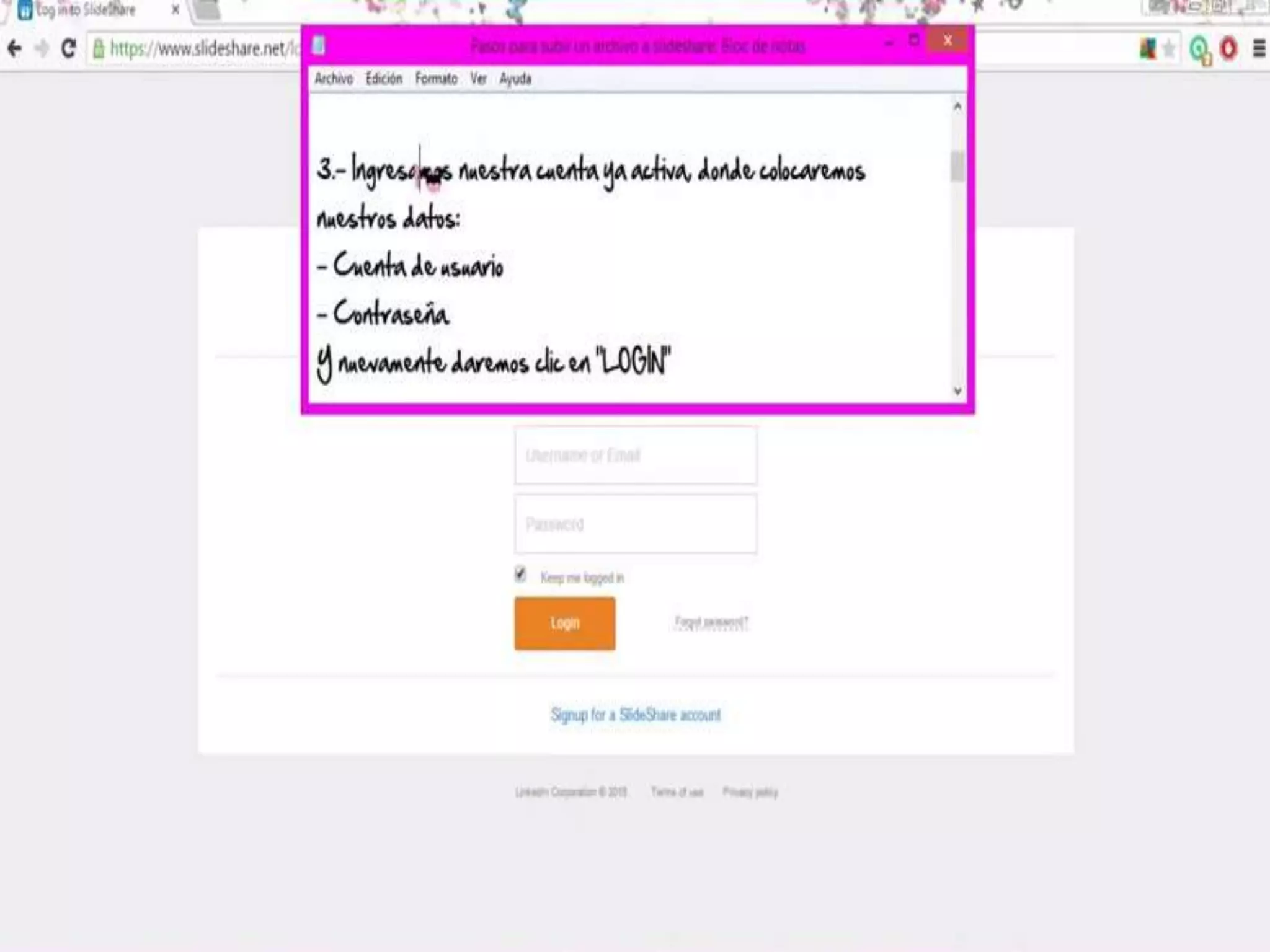 Como crear una cuenta en slideshare