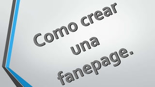 Como crear una fanpage