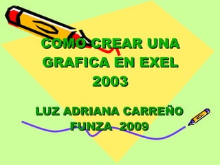 COMO CREAR UNA GRAFICA EN EXEL 2003 LUZ ADRIANA CARREÑO FUNZA  2009 