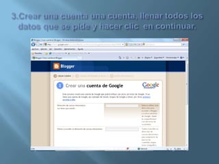 3.Crear una cuenta una cuenta, llenar todos los datos que se pide y hacer clic  en continuar.