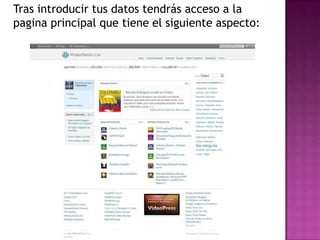 Tras introducir tus datos tendrás acceso a la pagina principal que tiene el siguiente aspecto:
