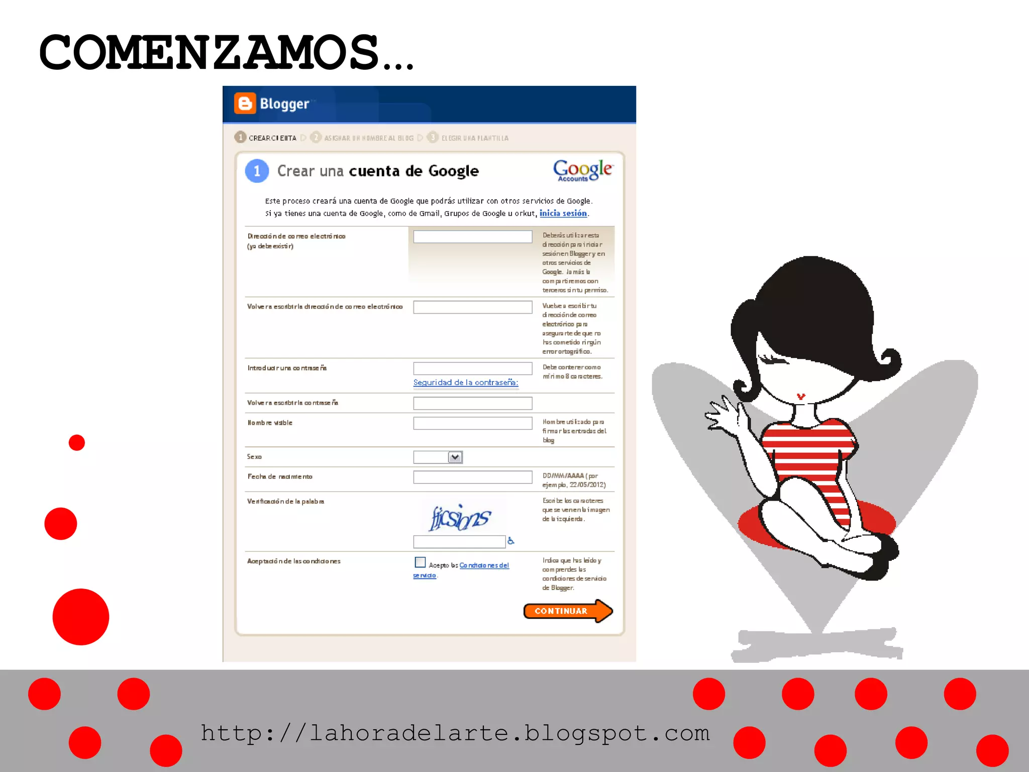 COMENZAMOS…
http://lahoradelarte.blogspot.com