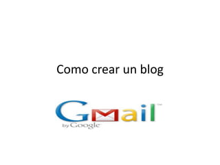 Como crear un blog 
 