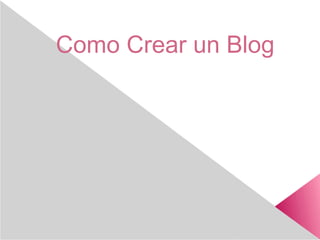 Como Crear un Blog
 