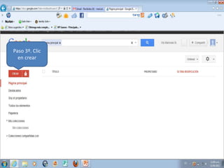 Paso 3º. Clic
en crear