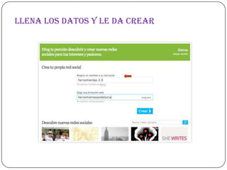 Llena los datos y le dacrear