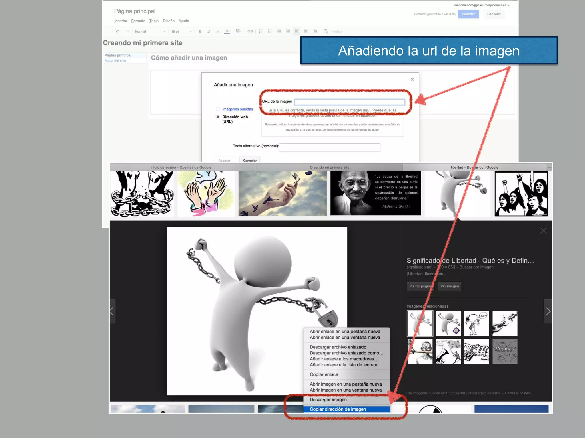 Añadiendo la url de la imagen
 