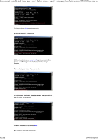 Como crear usb booteable desde el cmd [paso a paso] hazlo tu mismo ...