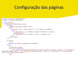 Configuração das páginas