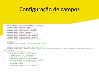 Configuração de campos