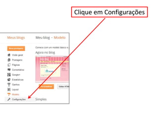 Clique em Configurações
 
