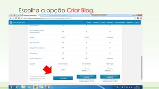 Escolha a opção Criar Blog. 
 
