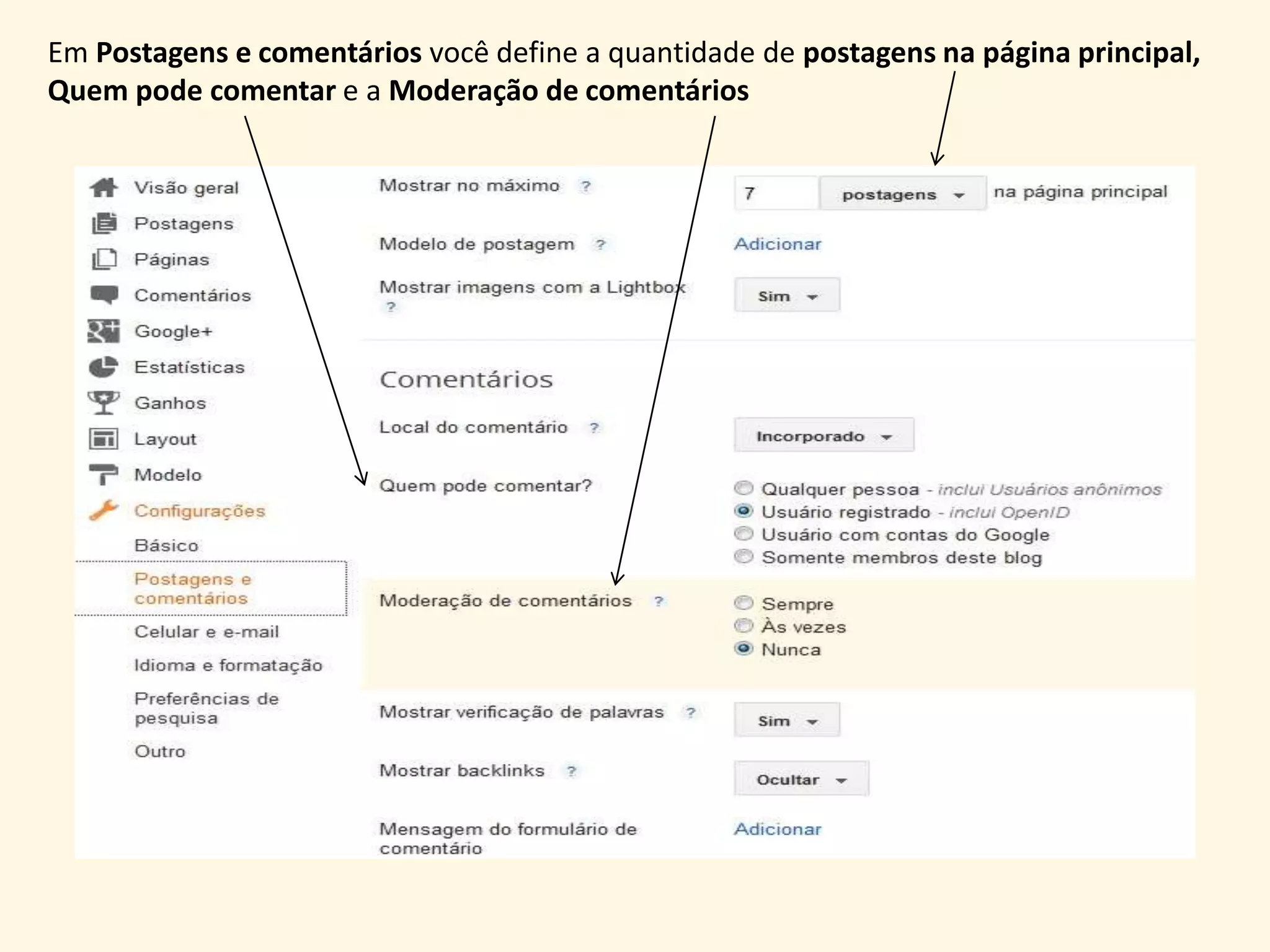 Escolhendo Modelo
Na opção Modelo aparecerá vários modelos determinados, mas é possível Personalizar
com mais detalhe clicando em Avançado.
 
