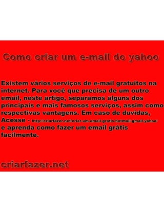 Como criar um e-mail do Yahoo