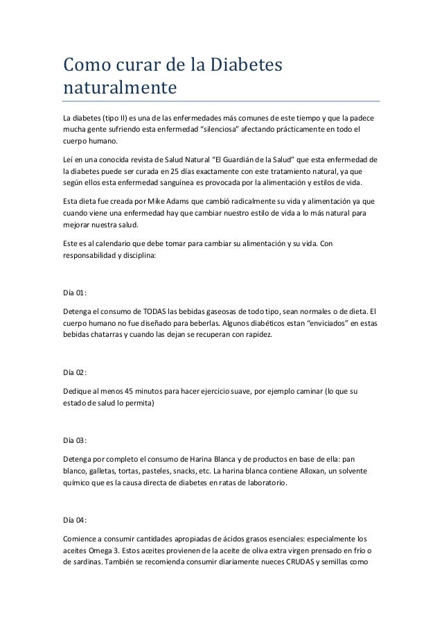 Como curar de la diabetes naturalmente Como curar de la diabetes naturalmente