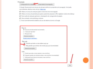 Como desabilitar popup
