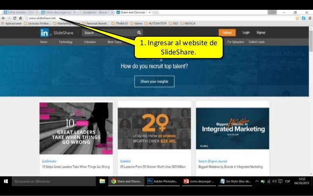 como descargar un archivo de slideshare