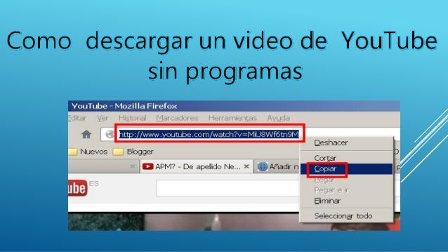 Como descargar un video sin programas