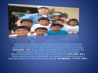 SEM DÚVIDA QUE DAVI TINHA UM RELACIONAMENTO MUITO PRÓXIMO COM DEUS; DAVI TINHA VISTO A GLÓRIA DE DEUS ESCRITA NOS CÉUS E O SEU PODER MANIFESTO NO UNIVERSO (SALMO. 19); DAVI TINHA TESTEMUNHADO O CUIDADO DE DEUS PARA O SEU POVO BASEADO NO SEU PRÓPRIO RELACIONAMENTO COM OS SEUS REBANHOS (SALMO 23). DAVI ANDOU COM O SENHOR POR MUITO TEMPO! OUÇA O TESTEMUNHO DO PRÓPRIO DAVI EM (1 SAMUEL 17:37,45).