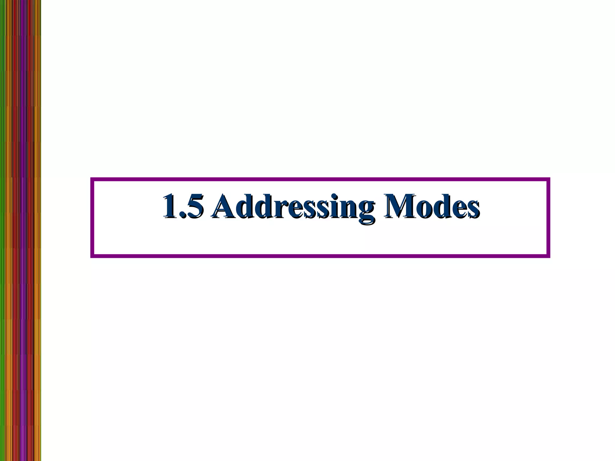 1.5 Addressing Modes1.5 Addressing Modes
 