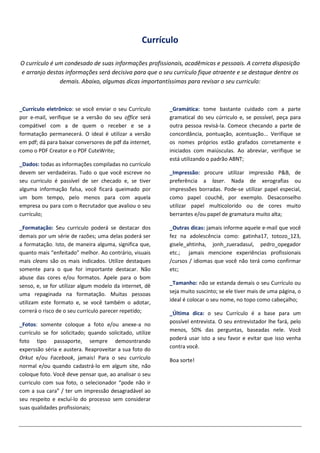 Como elaborar carta de apresentação e currículo