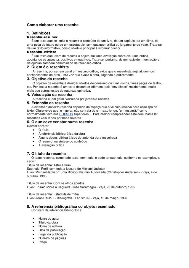 Como se elabora um resumo Como se elabora um resumo